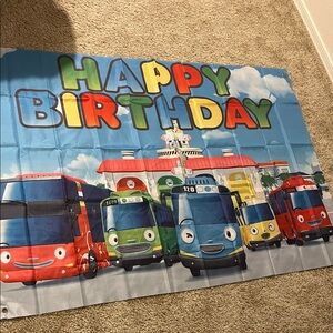 Tayo The Bus Happy Birthday Party Banner